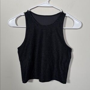 Vuori Elevation Plyo Bra/Tank in Charcoal Heathered Gingham - S/M